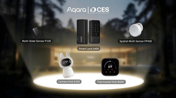 Appareils domestiques intelligents Aqara CES 2026, y compris Smart Lock U400 (Image source : Aqara PR)