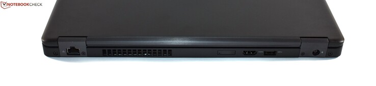 A l'arrière : RJ45, emplacement pour carte SIM, HDMI, USB A 3.0, entrée secteur.