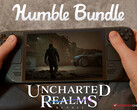 L'offre groupée Uncharted Realms restera active jusqu'au 23 août 2025. Sur la photo : Steam Deck à Fort Solis. (Source de l'image : Notebookcheck, Steam, et Humble Bundle - édité)