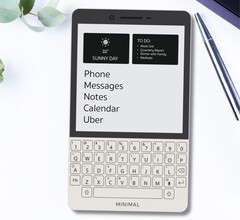 Le Minimal Phone rappelle les smartphones BlackBerry, mais utilise l&#039;encre électronique. (Image : Minimal)