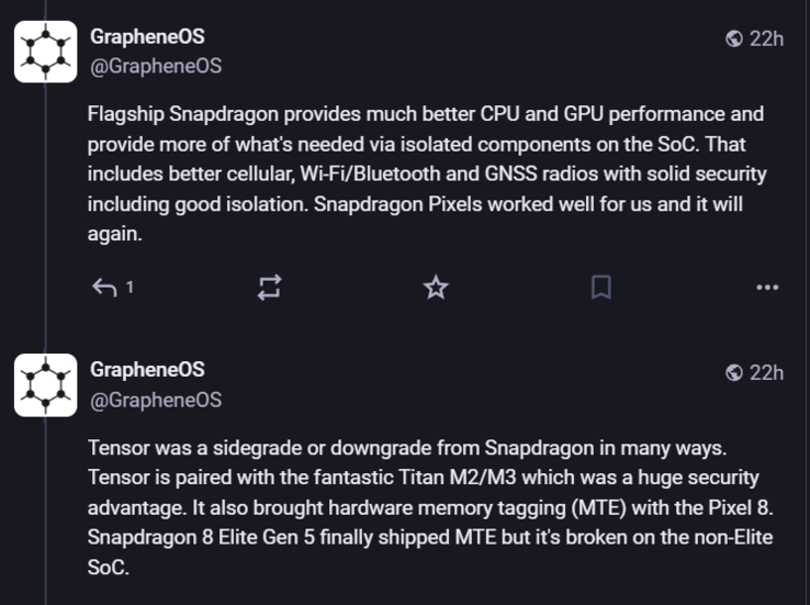 On dit que le Snapdragon est meilleur que le Tensor