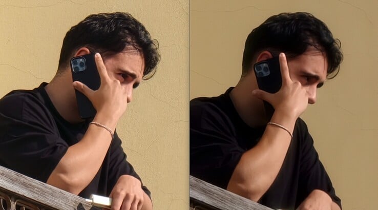 La comparaison est également évidente ici. Gauche : Avec un téléconvertisseur à 400 mm. A droite : Sans téléconvertisseur