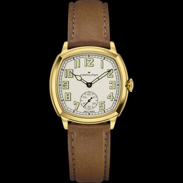 La montre Hamilton H36139520 est livrée avec un boîtier en acier inoxydable doré