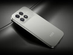 Xiaomi commercialise le Poco F8 Pro dans les finitions bleu et noir, ainsi que dans l'option Argent Titane présentée ici. (Source de l'image : Xiaomi)