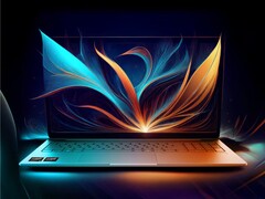 Rendu artistique d’un ordinateur portable équipé d’un processeur AMD Ryzen AI série 400.