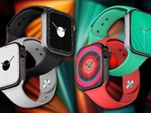 La Apple Watch Series 7 devrait proposer des options de taille 41 mm et 45 mm. (Image source : PhoneArena/Apple - édité)