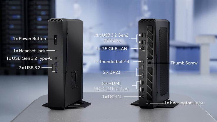 Ports de performance du NUC 15 d'Asus (source d'image : Asus)