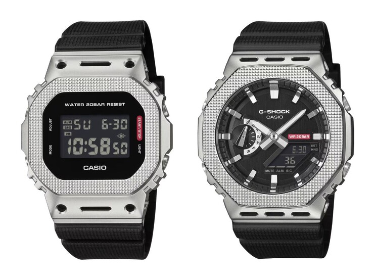 La Casio G-Shock GM-5600M-1 (à gauche) et la GM-2100M-1A (à droite). (Source de l'image : Casio, édité)