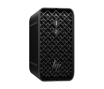 Le HP Z2 Mini G1a (vertical, avec support) (Image source : HP)