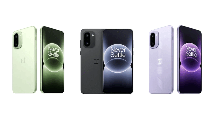 Le OnePlus Ace 6T est disponible en noir, vert et violet (Image source : OnePlus)