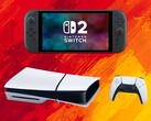 Les consoles Switch 2 et PS5 sont représentées aux couleurs du drapeau espagnol (Source d'image : Nintendo of America, Sony PlayStation avec modifications)
