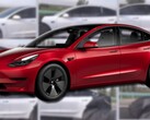 La Tesla Model 3 a été présentée en 2017 et le projet Highland est une variante remaniée pour 2023. (Source de l'image : Tesla/@DriveTeslaca - édité)