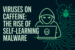 Illustration d'un pirate informatique avec un circuit de logiciel malveillant (Source de l'image : concept art généré par l'IA)