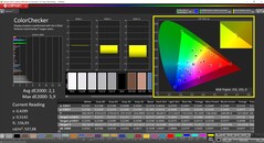 CalMAN ColorChecker (profil : AdobeRGB, espace couleur cible : AdobeRGB)
