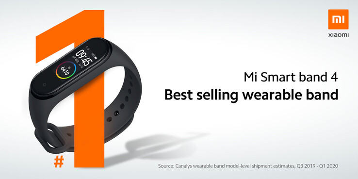 Mi Smart Band 4 best-seller portable. (Source de l'image : @Xiaomi)