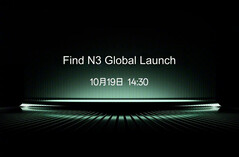 Oppo lancera le Find N3 dans le monde entier le 19 octobre. (Source de l'image : Oppo - traduit)