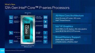 Alder Lake-P - Caractéristiques de la plate-forme. (Source : Intel)