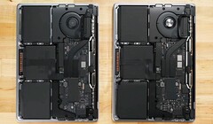 La différence : le MBP 13 M1 comparé au MBP 13 M2 (Image source : iFixit)