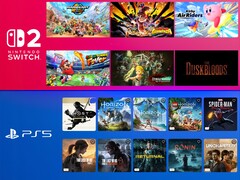 Les jeux exclusifs à la Switch 2 et à la PS5 sont présentés (Source de l&#039;image : Nintendo of America, Sony PlayStation avec modifications)