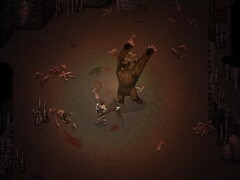 Une image montrant un combat contre un ours dans Drova - Forsaken Kin, désormais à -50 %.