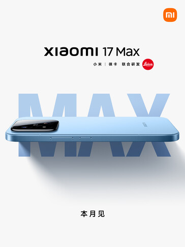 Image teaser officielle du Xiaomi 17 Max.
