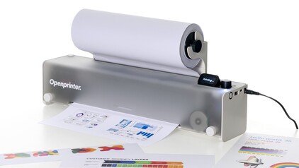 L'imprimante Open Printer imprime en couleur et peut découper votre rouleau de papier en feuilles de format A4 (Source : Open Tools)