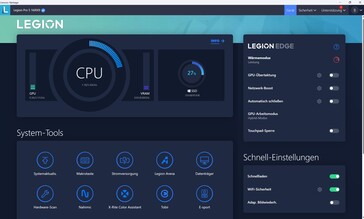 Écran d'accueil du Lenovo Vantage