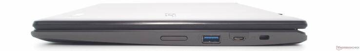 Contrôle du volume, USB 3.2 Type-A, USB 3.2 Type-C avec PowerDelivery et Display Port, fente de verrouillage Kensington