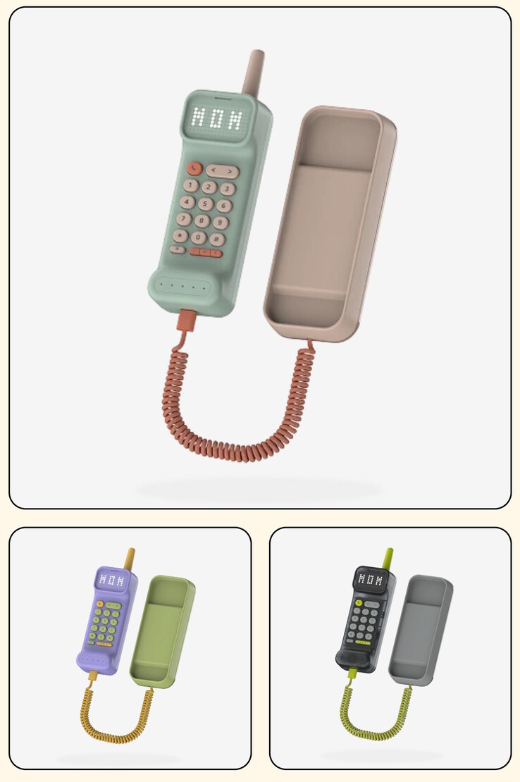 Le téléphone Waffle Home est proposé en trois coloris : vert menthe, violet bonbon et noir graphite.