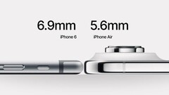 iPhone Air : Apple e téléphone le plus fin jamais conçu ne semble pas aussi fin que l&#039;iPhone 6, mais il est probablement beaucoup plus robuste. (Source de l&#039;image : Reddit)