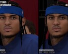 Différence visuelle dans le rendu des caractères dans NBA 2K27 avec et sans DLSS 5.