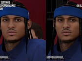 Différence visuelle dans le rendu des caractères dans NBA 2K27 avec et sans DLSS 5.