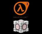 Le « Weighted Companion Cube » de Dbrand, visible ci-dessous, à côté du logo de Half-Life 3