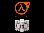 Le « Weighted Companion Cube » de Dbrand, visible ci-dessous, à côté du logo de Half-Life 3