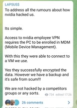 Le piratage de Nvidia. (Image source : @S0ufi4n3)