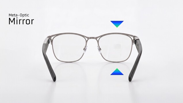 Le miroir méta-optique transparent de TDK est conçu pour s’intégrer à l’intérieur d’un verre de lunettes classique.