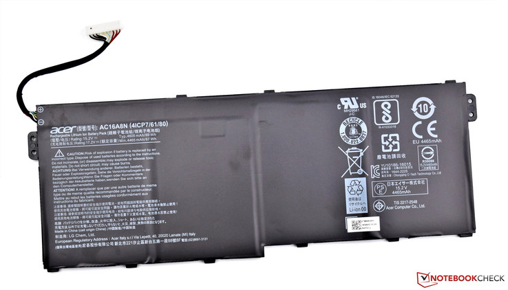 Batterie 69 Wh lithium-ion.