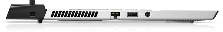 A gauche : Kensington, LAN, USB-A 3.0, prise audio pour casque (source image : Dell)