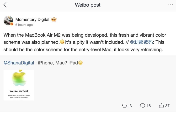 Instant Digital affirme que Apple a envisagé de lancer le MacBook Air M2 avec plusieurs options de couleur, comme l'a suggéré la rumeur à plusieurs reprises.