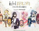 Six montres connectées Garrack Madoka Magica présentées avec les personnages de l’anime qu’elles représentent.