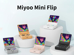 Le Miyoo Mini Flip dans ses cinq couleurs de lancement. (Source de l&#039;image : Miyoo - édité)