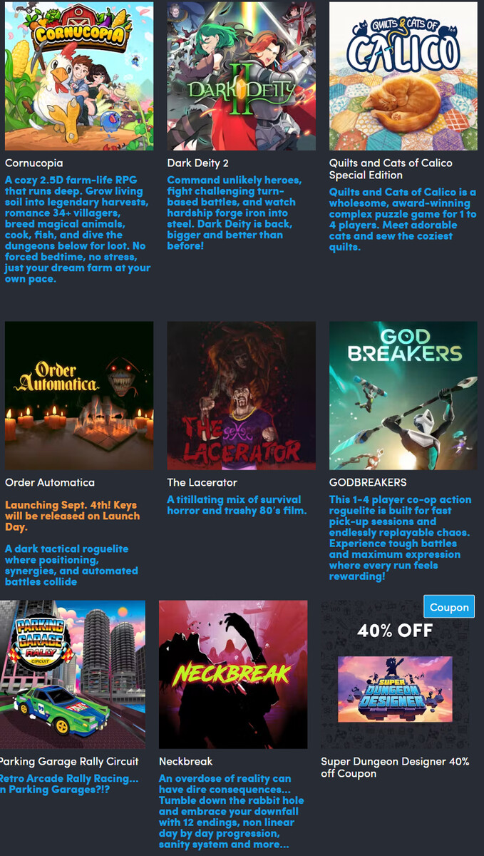 Tous les jeux inclus dans le pack Pax West 2026