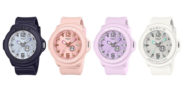 De gauche à droite : les montres Casio BGA-15K-2A, BGA-15K-4A, BGA-15K-6A et BGA-15K-7A