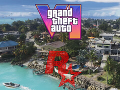 Carte de GTA 6 montrée avec le logo de Rockstar Games (Source de l'image : Rockstar Games, Rockstar Games YouTube avec modifications)