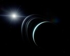 Illustration d'artiste montrant Uranus et quelques anneaux.