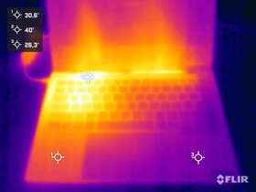 Températures de surface pendant le test de résistance (face supérieure)