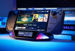 Un appareil Steam Deck fixé à une station d'accueil (Image source : Dockcase)