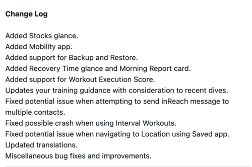 Le journal des modifications de la version 14.14 du logiciel pour les smartwatches de la série Garmin Instinct 3