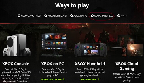 Le logo de la Xbox portable aperçu sur le site de Gears of War : E-Day