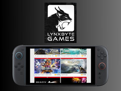 Le logo de LynxByte Games apparaît au-dessus de la console Switch 2 (Source de l&#039;image : LynxByte Games LinkedIn, Nintendo of America avec modifications)